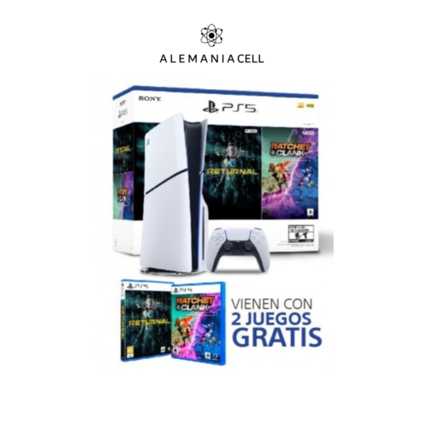 Consola Ps5 Playstation 5 Standard Sony Slim-Incluye 2 Juegos Returnal+Ratchet & Clank