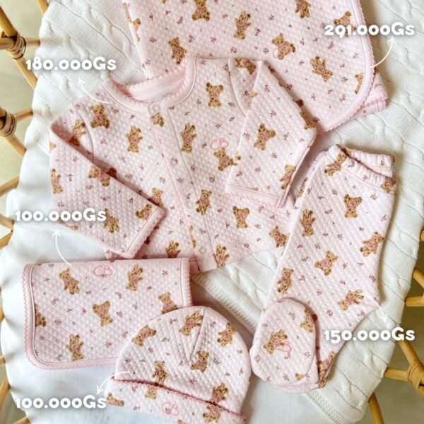 Set Conjunto Estampado Ositos Rosado